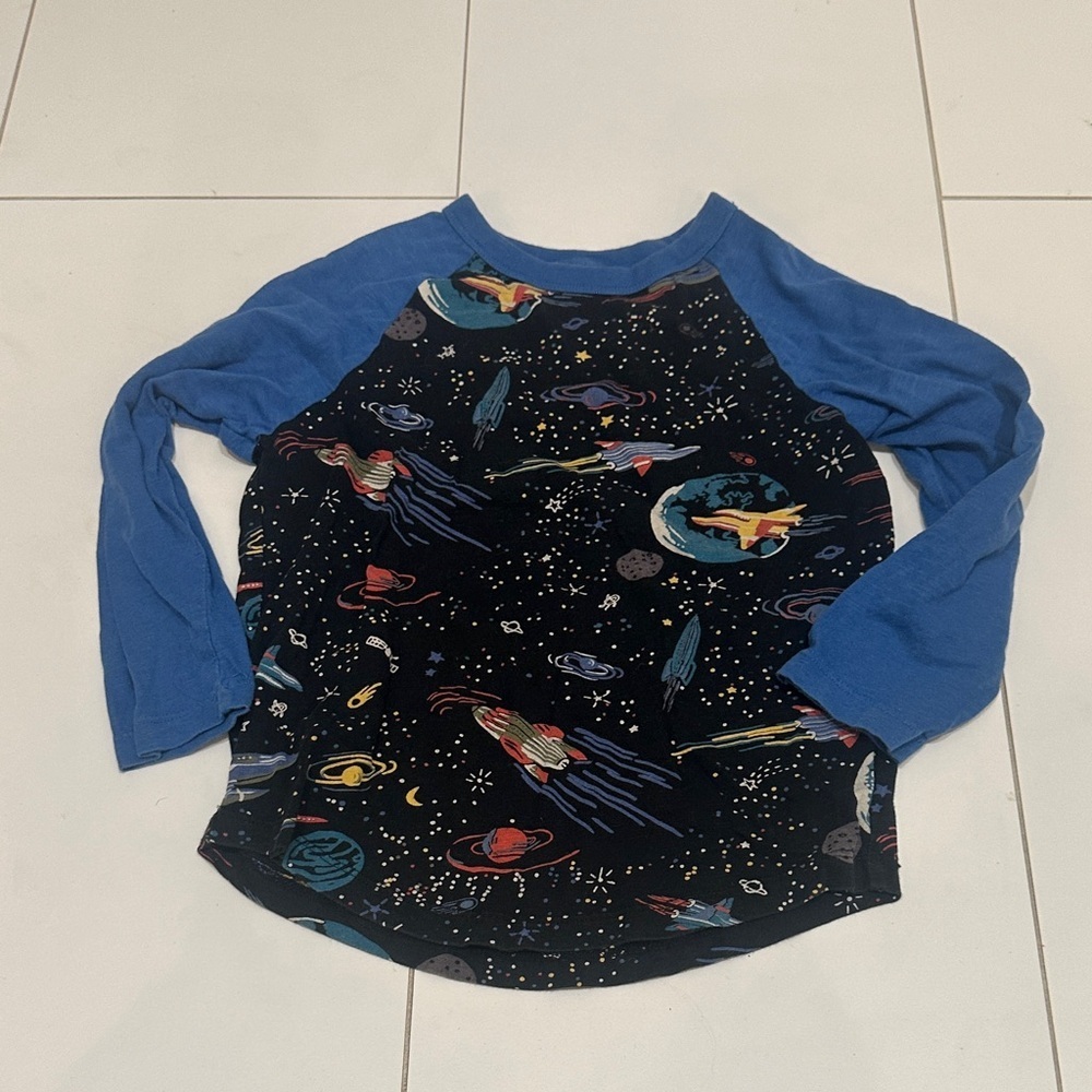 Hanna Andersson Space Adventure Kids Shirt - Blue 6/7